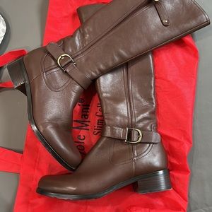 SoleMani Slim Collection Brown leather upper boots